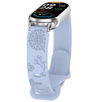 Tali Silikon dengan Pola Bunga Dandelion Berukir Laser, Kompatibel dengan Xiaomi Mi Band 8/9/10/11