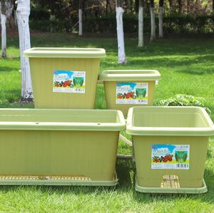 Grand pot de fleurs rectangulaire en plastique <span class=keywords><strong>Alice</strong></span> Family pour balcon, jardinière multifonctionnelle pour légumes, jardin et maison - Product Image 2