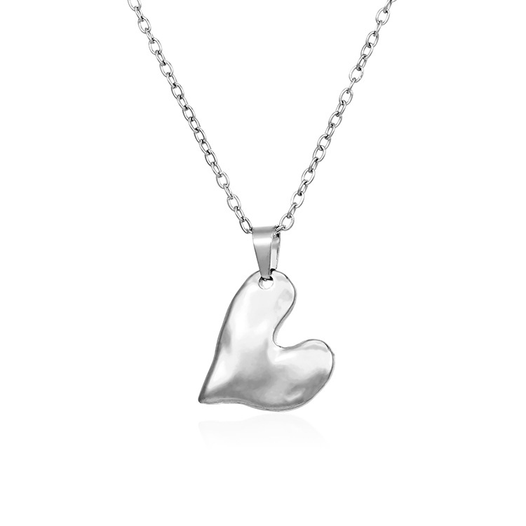 Collana con ciondolo Love-colore acciaio