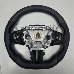 Volante Deportivo Popular de Fibra de Carbono Mate con Cuero Liso y LED para Infiniti Q50 - Product Image 4