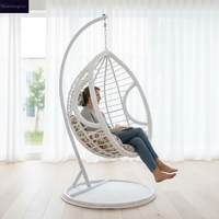 Cadeira Suspensa de Balanço para Interiores com Suporte, Cadeira de Balanço Estilo Boho Moderna para Decoração de Casa, Cadeira de Balanço em Vime em Formato de Ovo