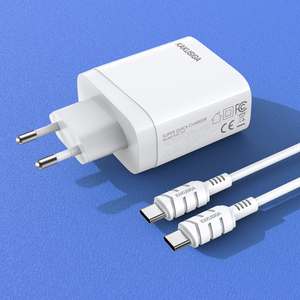 Kakusiga 40W <b>USB</b>-<b>C</b> Fast Charger With 1M <b>Type</b>-<b>C</b> <b>Cable</b> White KSC-813 - Product Image 4