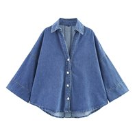 TAOP & ZA Primavera 2025, Nueva Colección de Moda, Estilo Europeo y Americano, Camisa Vaquera Informal de Manga Ancha, Modelo 1879025 1879026