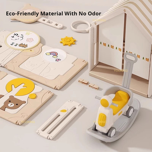 Parque infantil <span class=keywords><strong>de</strong></span> juguete con diseño <span class=keywords><strong>de</strong></span> dibujos animados, tipo cama con barandilla, <span class=keywords><strong>para</strong></span> el hogar y la habitación del bebé, con columpio, tobogán y colchoneta - Product Image 2