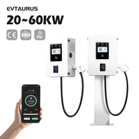 Nouveau chargeur de véhicule électrique rapide EVTAURUS pour intérieur/extérieur, montage mural, IP54, 20-60 kW, DC GBT CCS OCPP, modèle JT40-A-26.5.26, 380 V