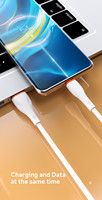 Câble de charge et de données Micro USB A21M 1M TPE bicolore super souple en cuivre pur pour Android V8, charge rapide 3A, silicone intelligent Urus, le plus rapide