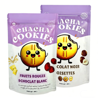 Sachet d'emballage alimentaire personnalisé pour bonbons, snacks, biscuits, avec fermeture éclair thermoscellable, pochette verticale refermable