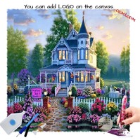 Kit de Peinture Diamant AB DIY – Diamants Ronds/Carrés Complets – Motif Cottage de Jardin Art Déco