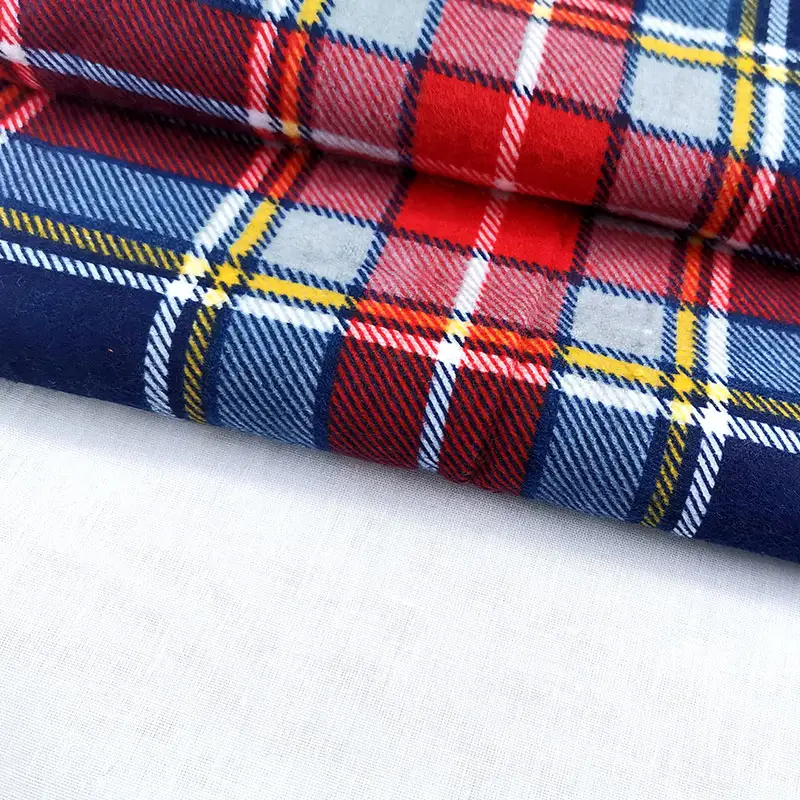 Kain bahan pakaian tekstil kain katun untuk sprei dalam rol bercahaya kain flanel bulu domba