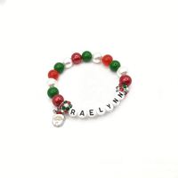 Nouvelle Collection Tendance : Ensemble de Bracelets Perles Plaqué Or Faits Main Porte-Bonheur pour Noël – Cadeaux de Noël pour Enfants (Thème Père Noël)