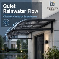 Auvent moderne en aluminium avec toit en polycarbonate, abri imperméable incurvé pour jardin, patio, couloir