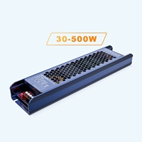 Alimentation LED en aluminium IP20 à sortie unique pour projecteur, 100W-300W, DC12V DC24V