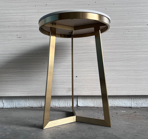Table de chevet célèbre en acier inoxydable avec cadre en fer laiton satiné, table d'appoint de luxe pour chambre d'hôtel, <span class=keywords><strong>bureau</strong></span>, pieds de meubles en métal antique - Product Image 4