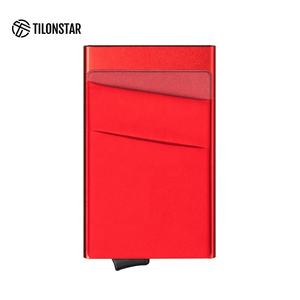 TILONSTAR TVC104 - Tarjetero Personalizado de Moda Rojo para Hombre y Mujer, Tarjetero de Negocios de Aleación de Aluminio Metálico con Protección RFID - Product Image 4