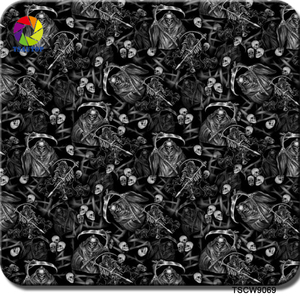 Tsautop <strong>Hydrographic</strong> 50cm Skull&amp;Flame <strong>Pattern</strong> PVA Film for Plastic &amp; Metal Water Transfer Printing <strong>Dipping</strong> Film - Product Image 4