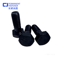 Baut Heksagonal Besar Baja Paduan 10.9S Lapisan Oksida Hitam dengan Ulir UNC, Mur Tunggal, dan Ring Ganda Sesuai Standar GB/T 1231-2024