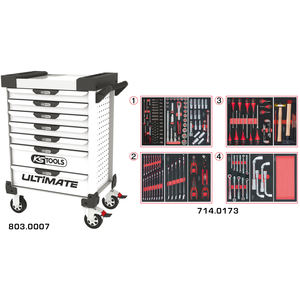 สุดยอดรถเข็น7ลิ้นชักสีขาวพร้อมเครื่องมือ173ชุดเครื่องมือพรีเมียม - Product Image 1