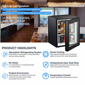 Портативный мини-холодильник для отелей объемом 30 л с термостеклянной дверцей, электрический, для использования в отелях и установки в автомобиле - Product Image 2