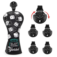 Nouveau Design Broderie 777 Lucky Dice Golf Head Covers Set Pu Leather Golf Driver Fairway Hybrid Headcover
