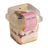 Boîte à emporter carrée transparente pour gâteau à la crème, mousse mille-feuilles, épaisseur 5 mm, emballage jetable pour gâteau, estampage alimentaire