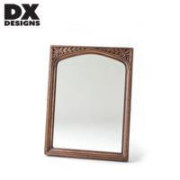 Miroir mural en bois sculpté à la main DX Designs, style gothique, arche florale, miroir décoratif encadré vintage pour salle de bain, salon