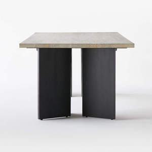 Bắc Âu hiện đại rắn gỗ trắng rửa đầu đen chân bền bàn ăn đặt - Product Image 2