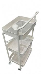 Modern Stainless Steel Foldable Cart With 3 Tiers and Wheels for Kitchen Gadgets - Product Image 2