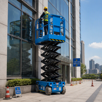 Lift Gunting Listrik Beroda Rantai Beban Berat 10.5m GS0810TL-B Platform 500kg dengan Ekstensi 900mm untuk Perawatan Fasilitas
