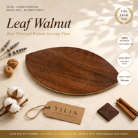 Plateau à thé moderne minimaliste en bois de noyer noir, forme irrégulière, antidérapant, pour plats, mariages, fêtes, barbecues