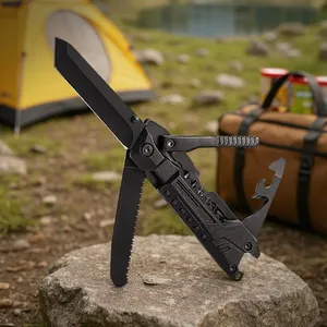 23-in-1 Folding Knife Portable Multitool for Outdoor Use Integrated Functions <b>Camping</b> Equipment <b>Hiking</b> <b>Accessories</b> Handheld Tool - Product Image 3