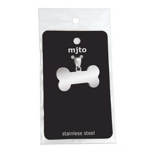 Plaque d'identification animale en acier 165x32,5mm avec motif os - Product Image 3