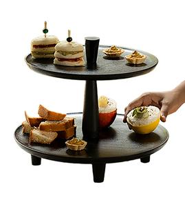High on Demand Bakeware Cake Tools Fancy Wooden Black Cake Stand para fiesta familiar de fabricante indio a un precio asequible - Product Image 1