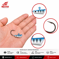 Échantillon Gratuit Red Eyes Tête Plombée Colorée 1g 2g avec Œil 3D et Leurre Souple pour la Pêche sur Glace et la Pêche en Roche, Vente en Gros
