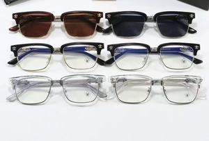 Nouvelles lunettes de soleil tendance pour hommes et femmes, au style rétro et haut de gamme, avec verres plats anti-lumière bleue. - Product Image 6