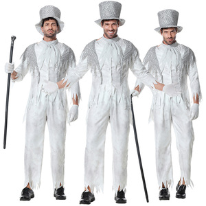 Disfraz de mago para hombre, conjunto completo de sombrero, pantalones y guantes blancos para actuaciones en escenario, cosplay, fiestas de adultos, Halloween, disfraces elegantes - Product Image 5