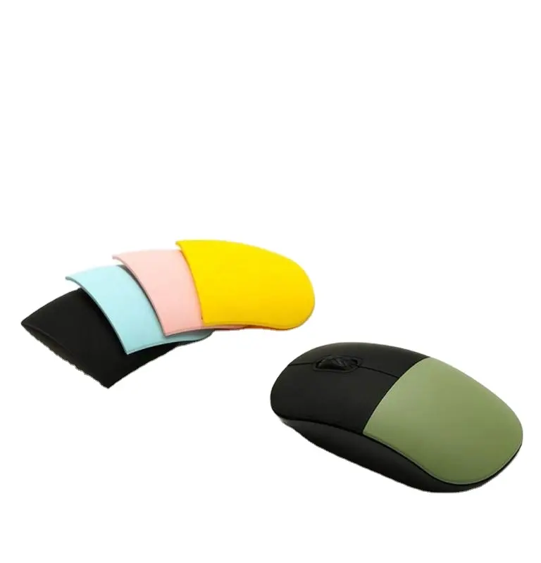 ماوس كمبيوتر بصري نحيف صامت بألوان على شكل نموذج مزدوج مع مستقبل ميكرو 1600 dpi ماوس ألعاب