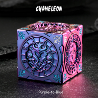 Dés de dragon à changement de couleur violet-bleu, cube rotatif à 6 faces pour les jeux de rôle et les collectionneurs