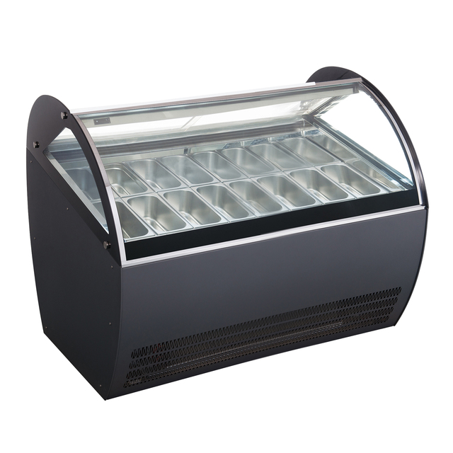 Supermarket Quality Commercial Ice Cream Display Freezer with 18 Pans Single-Temperature Showcase Fridge