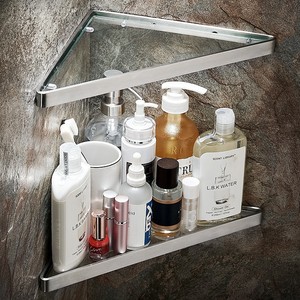Étagère <span class=keywords><strong>d</strong></span>'<span class=keywords><strong>angle</strong></span> <span class=keywords><strong>de</strong></span> salle <span class=keywords><strong>de</strong></span> bain en acier inoxydable SUS304 avec verre trempé, support <span class=keywords><strong>de</strong></span> rangement mural pour <span class=keywords><strong>douche</strong></span>, salle <span class=keywords><strong>de</strong></span> bain, toilettes - Product Image 2