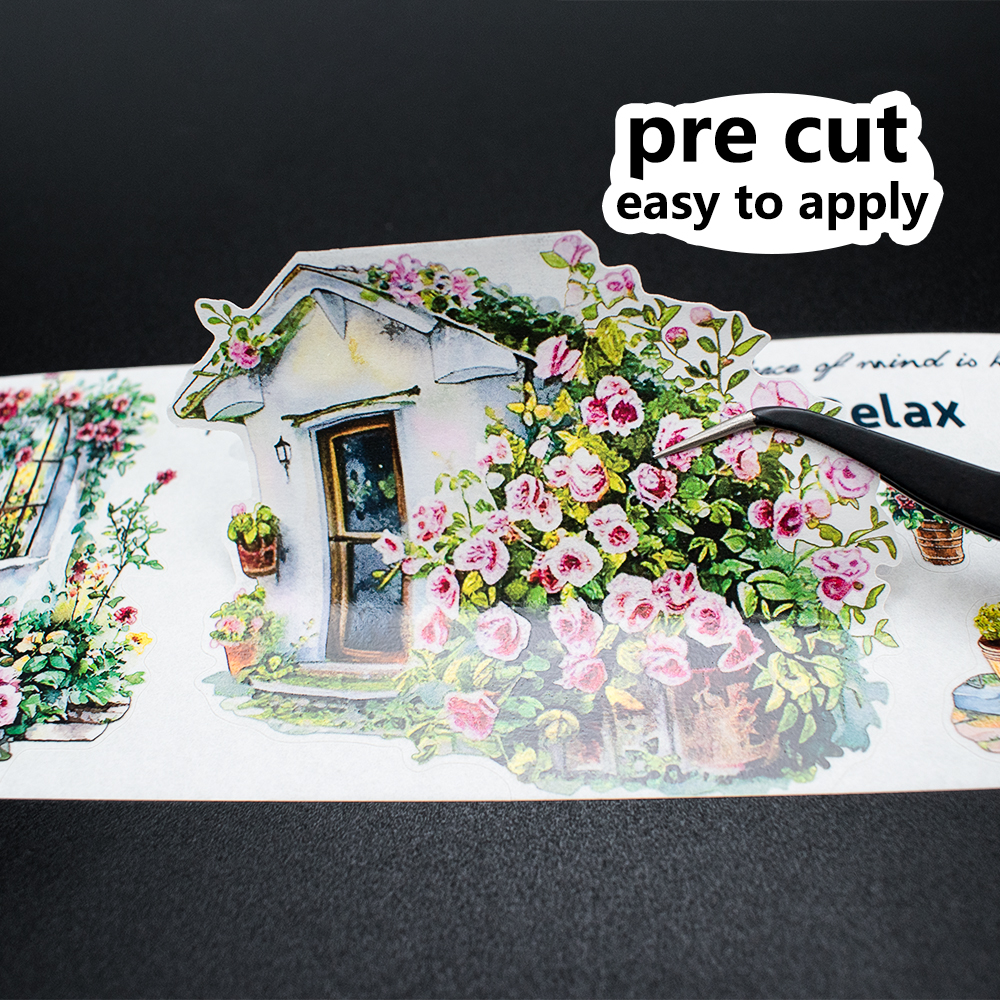 Washi paper + precison pre cut + release line example