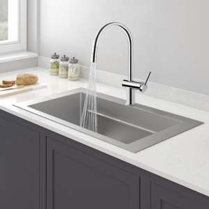 Meistverkaufte Luxus-Küchenarmatur mit Normalstrahl und Canton-Tower-Form Zwei-Wasser-Auslass Küchenmischer - Product Image 1