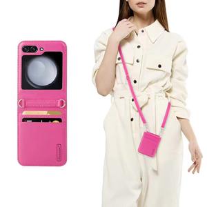 Étui portefeuille pour <span class=keywords><strong>Samsung</strong></span> <span class=keywords><strong>Galaxy</strong></span> Z Flip 7 Strap Couverture arrière en cuir pour <span class=keywords><strong>Galaxy</strong></span> Z Flip7 6 5 4 3 - Product Image 6