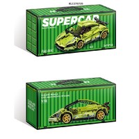 Set de Bloques de Construcción de Coche de Construcción Educativo DIY a Escala 1:18 con Función de Retroceso, Paquete en Contenedor, Modelo para Niños