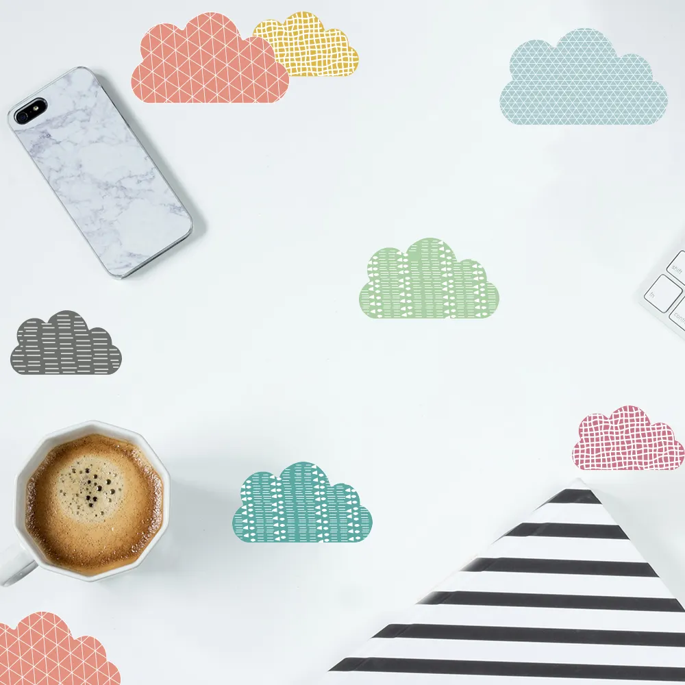 Funlife PA105 Promotional Gifts children stickers Colorful Cloud Self-adhesive Perfect Wall Sticker