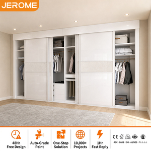 <span class=keywords><strong>Armadio</strong></span> su Misura Jerome Factory, Moderno, <span class=keywords><strong>Bianco</strong></span>, con 4 Ante Scorrevoli, per Camera da Letto - Product Image 1