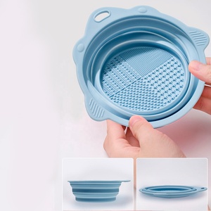 Huoxi Foldable <b>Silicone</b> Cleaning Bowl Powder Puff Makeup Tools Dual-use Home Commercial Waterproof Environmental Protection Soft - Product Image 4