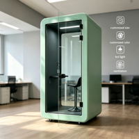 Cabine de bureau insonorisée modulaire moderne en aluminium, cabine de réunion, cabine de bureau mobile pour la maison, le bureau, la salle de sport, l'hôtel, l'espace de travail