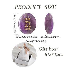 Piedras de Amatista para el Pulgar, Cristales Curativos para el Alivio de la Ansiedad en Adultos, Pequeños Regalos Espirituales de Cristal para Mujeres - Product Image 4