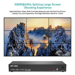 4K 30Hz HDMI Video Wall Controller 3x3, MT-VIKI 9 Port Multi viewer HDMI Video Wall Splicer 3x3 mit IR