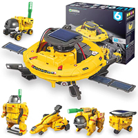 Kit de construction de robot solaire EPT 6-en-1, flotte spatiale, jouet d'assemblage DIY, énergie renouvelable, projet scientifique STEM pour enfants et adolescents de 10 ans et plus